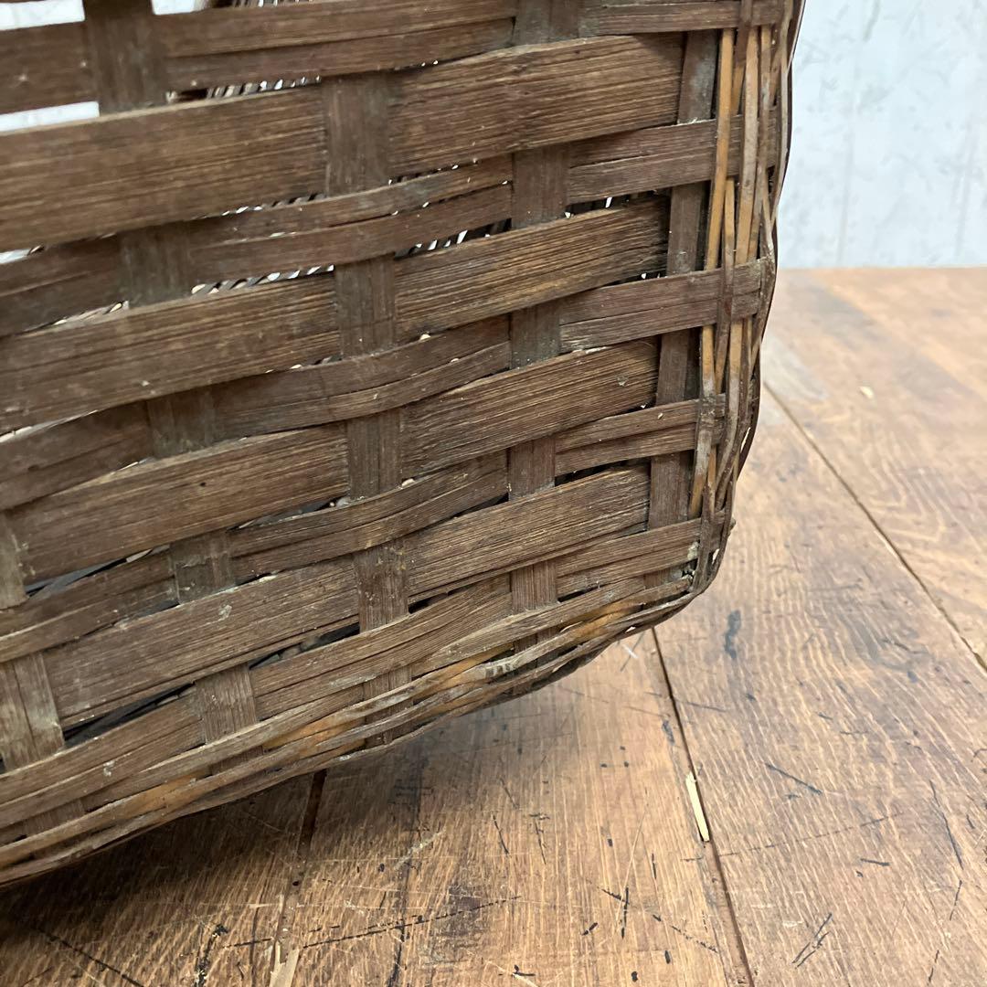 昭和レトロ 竹籠 竹かご 竹細工 竹編み 竹製 バスケット 収納バスケット