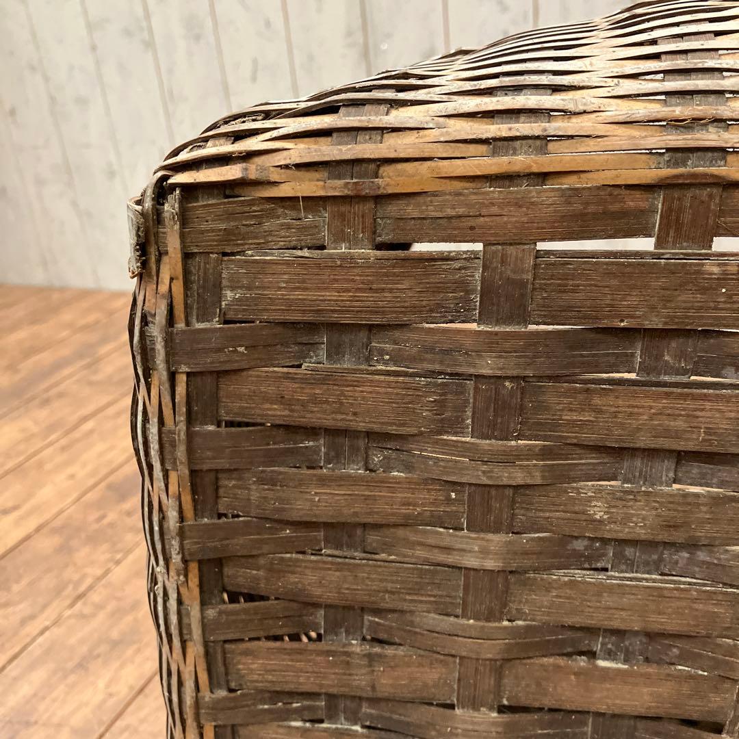 昭和レトロ 竹籠 竹かご 竹細工 竹編み 竹製 バスケット 収納バスケット