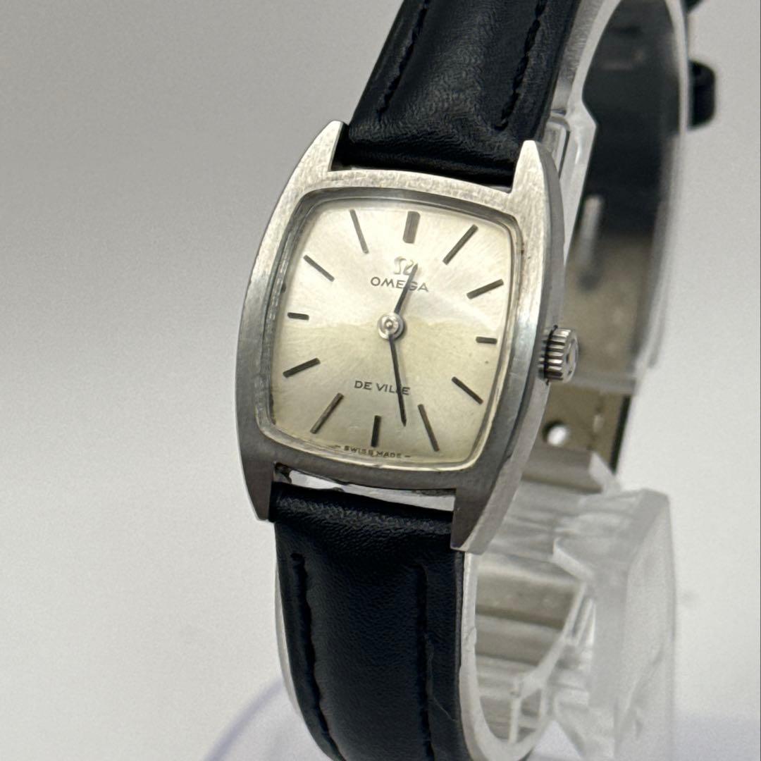 【稼動品】OMEGA デ・ヴィル 手巻き シルバー文字盤 新品ベルト オメガ