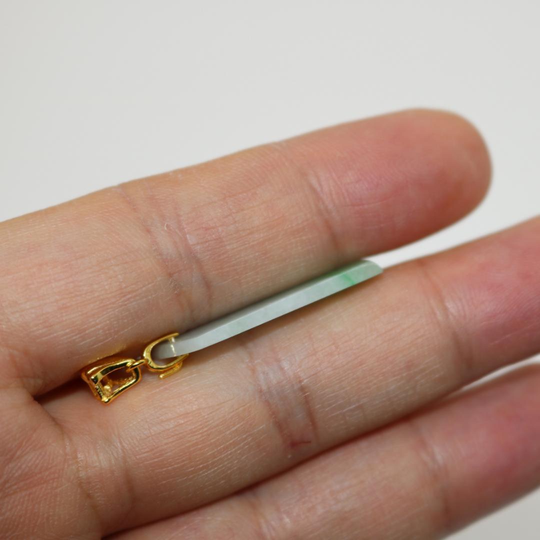 平安無事牌お守り プレート ミャンマー天然A貨翡翠 ヒスイ ペンダントヘッド