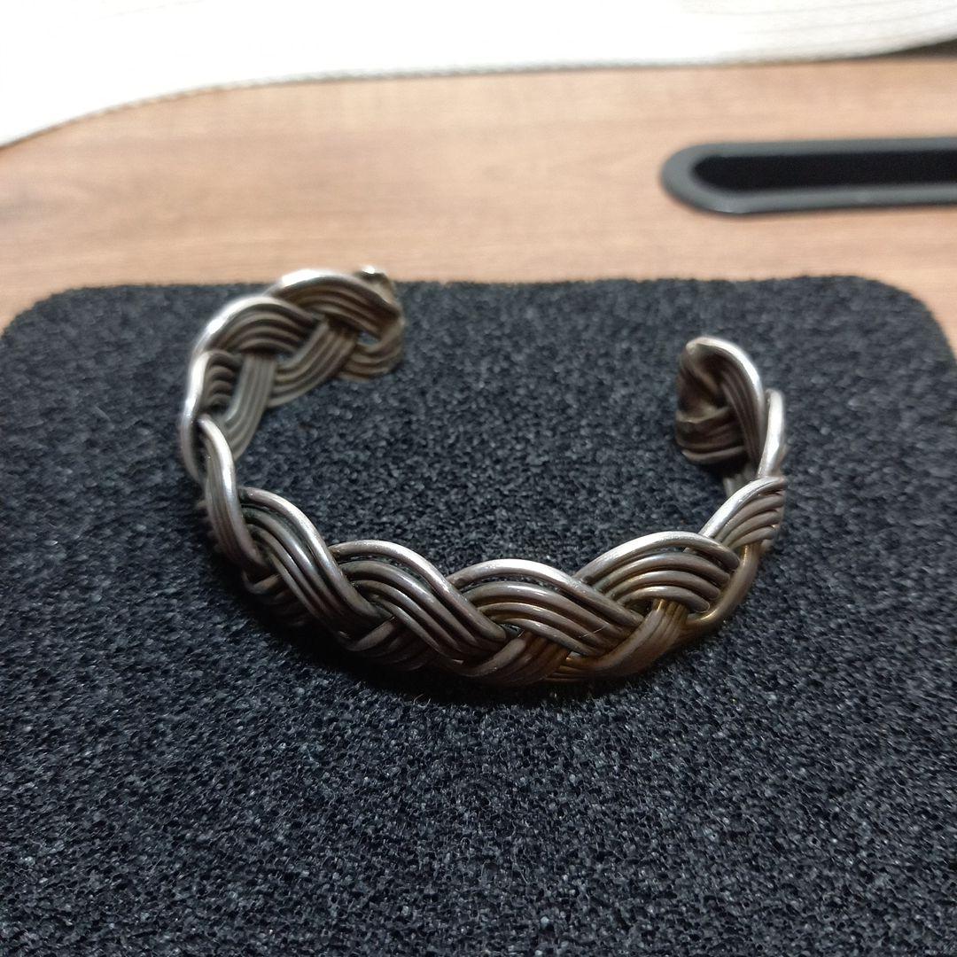 Navajo ヘンリー マリアーノ 三つ編み　バングル　Sterling