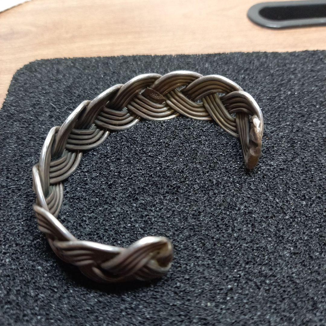 Navajo ヘンリー マリアーノ 三つ編み　バングル　Sterling