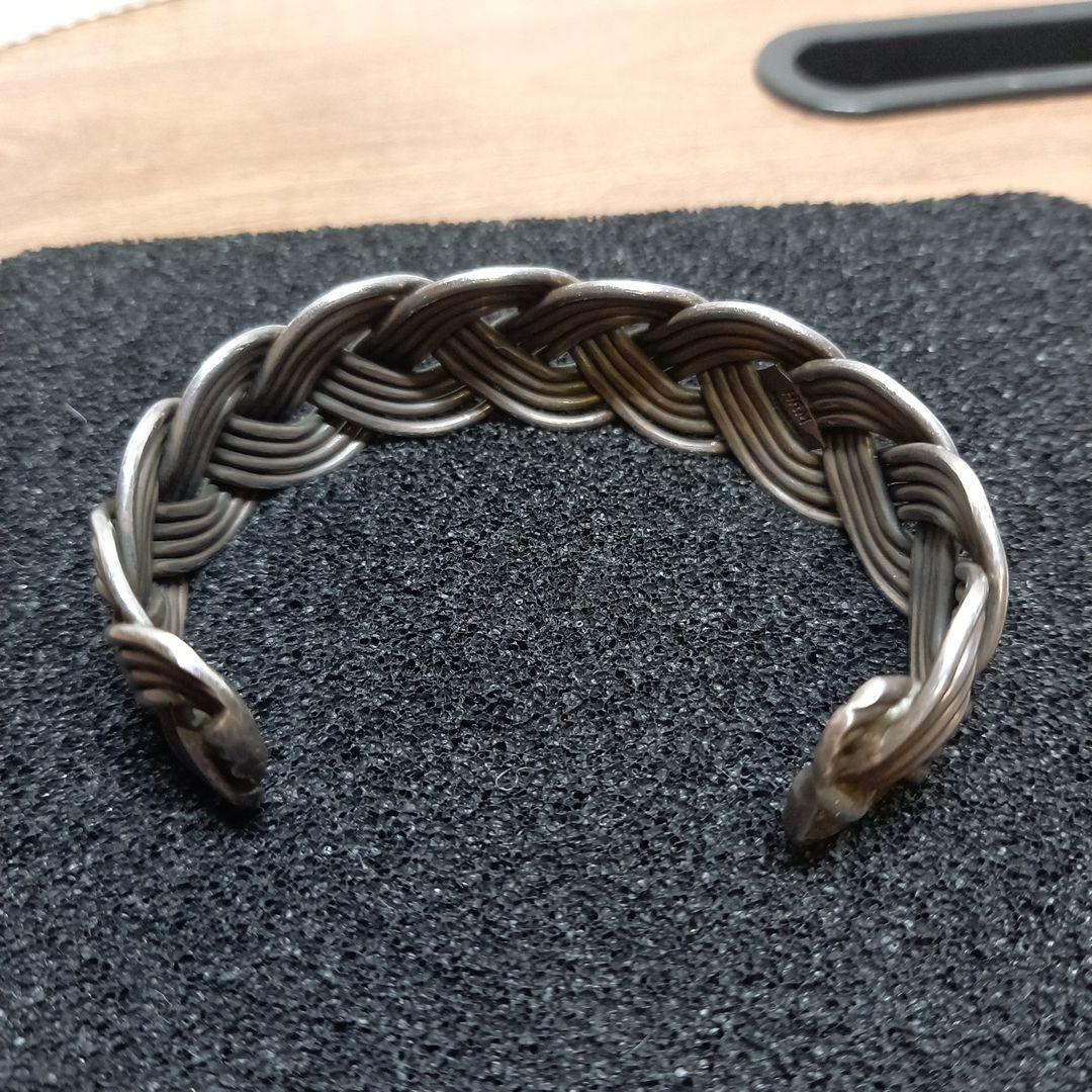 Navajo ヘンリー マリアーノ 三つ編み　バングル　Sterling