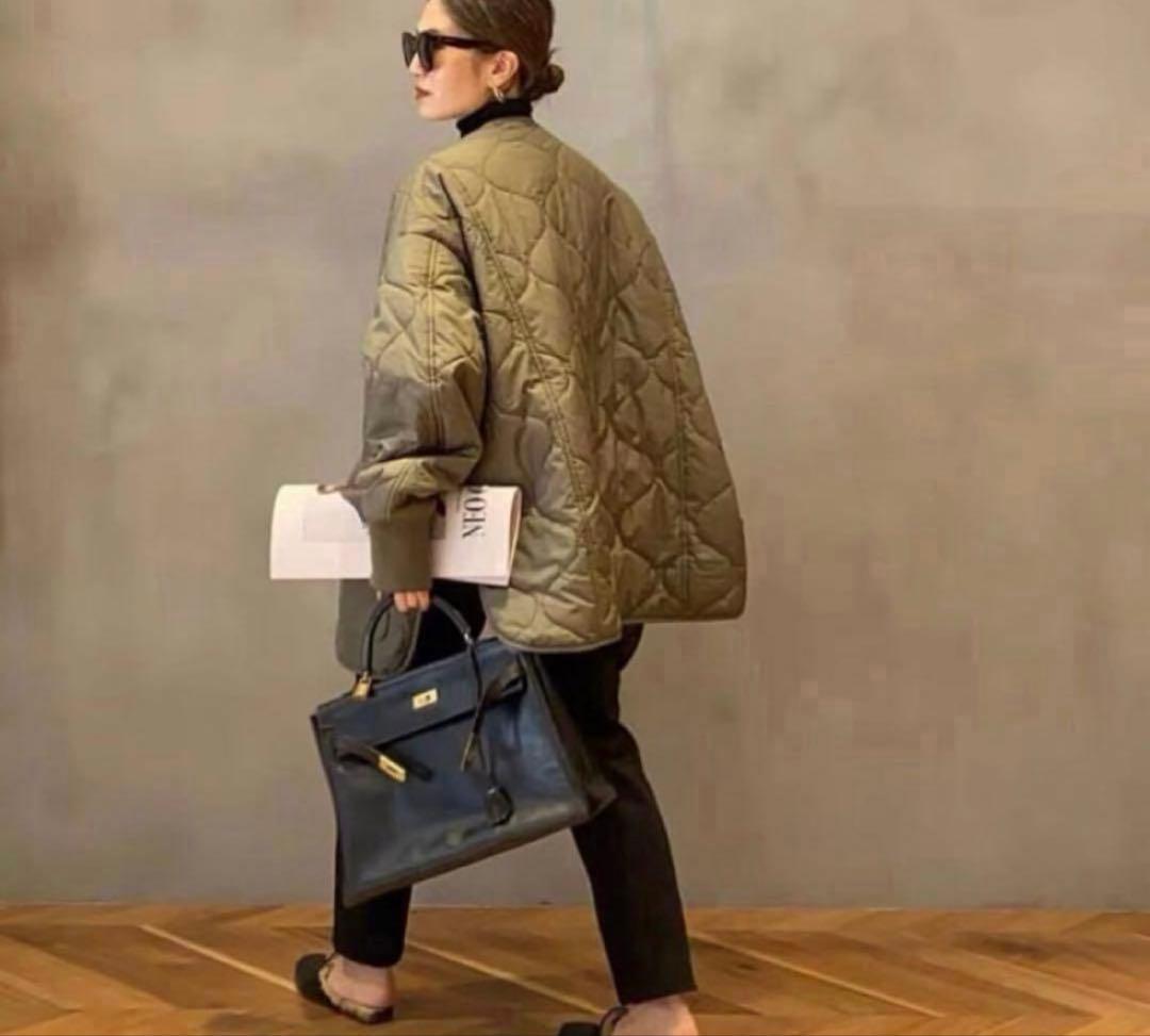 極美品　キャラクス　CALUX キルティングジャケット　カーキ