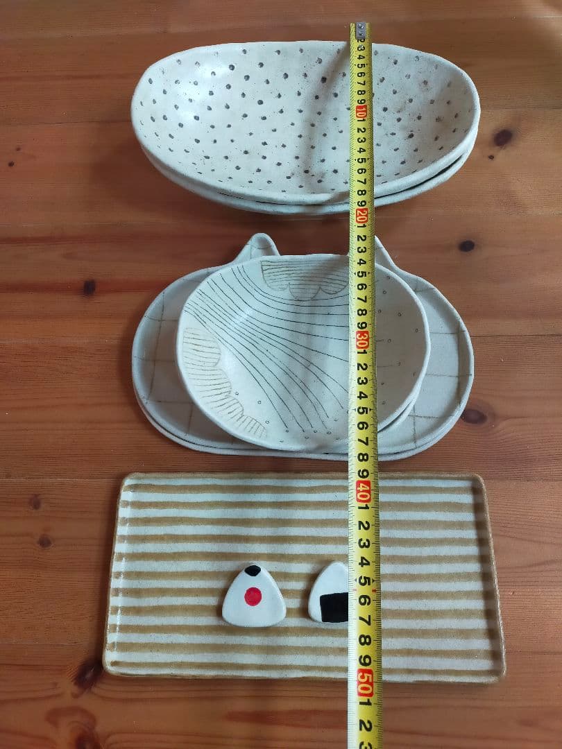 作家　金成潤子　吉田千穂　ドット皿　鉢　オーバルプレート　猫皿　プレート等