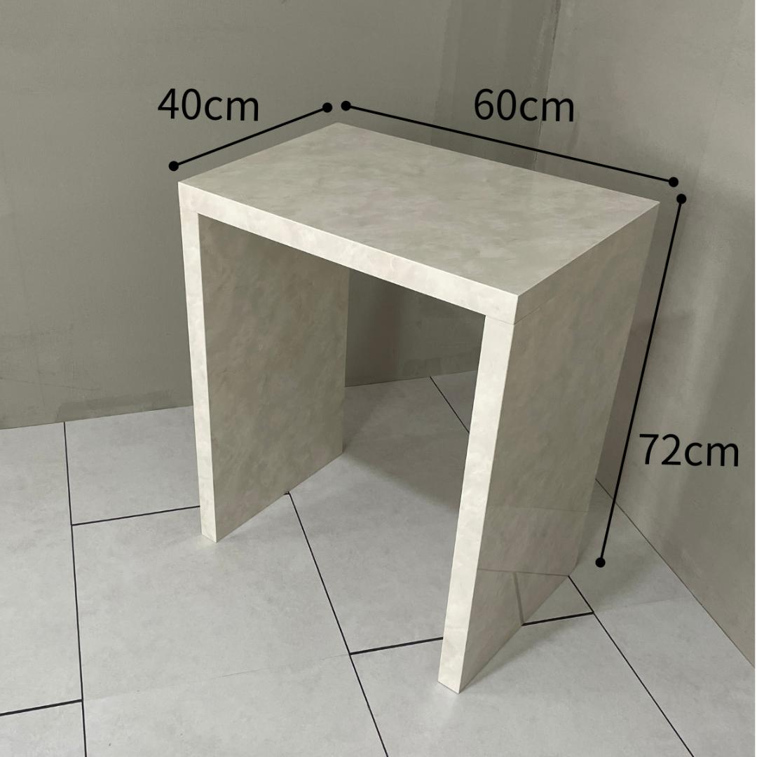 テーブル 小 大理石調デスク 大理石風 ホワイト 白