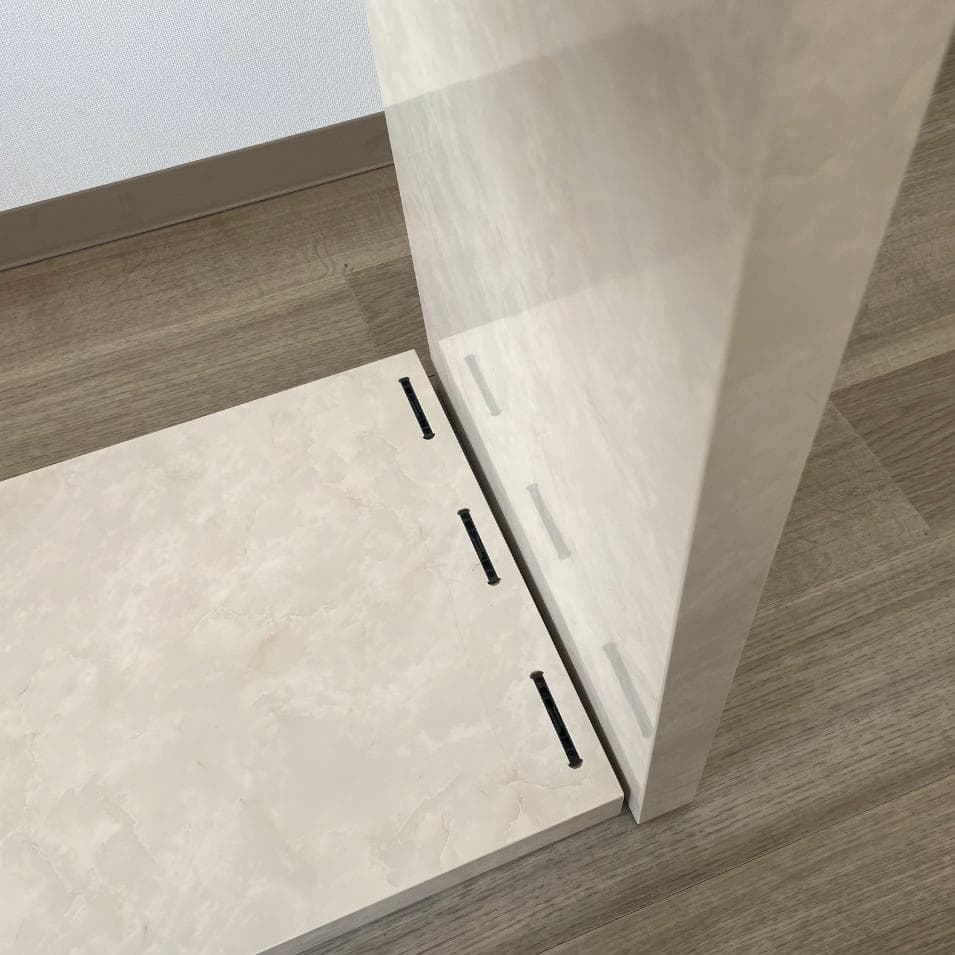 テーブル 小 大理石調デスク 大理石風 ホワイト 白