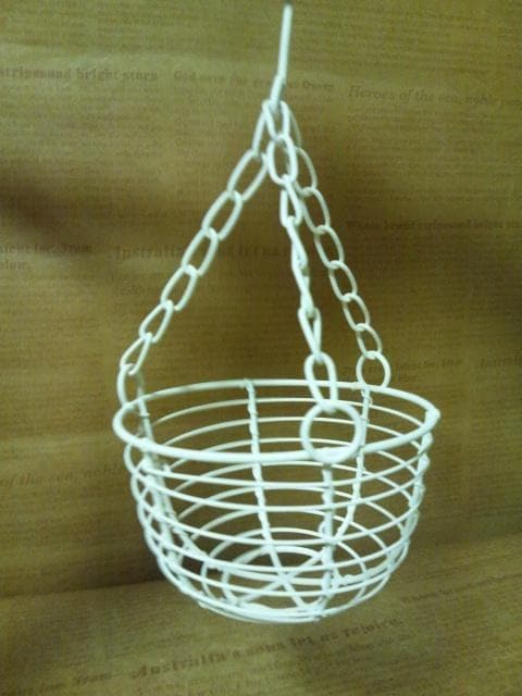 5個セット＊ アンティーク ハンキング バスケット ＊ ホワイト