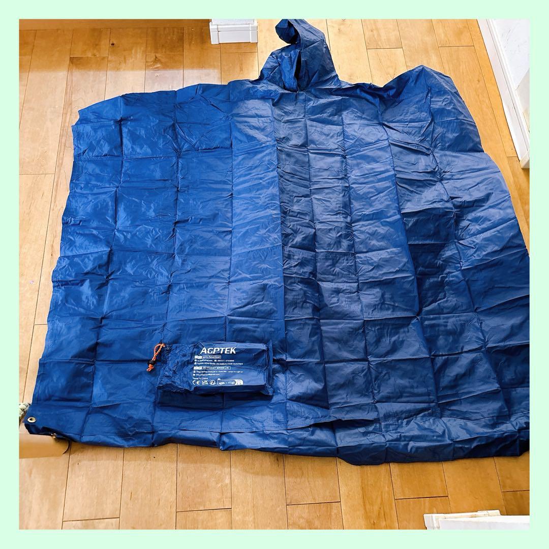 ☆男女兼用 自転車 バイク ポンチョ レインコート 110cm×120cm