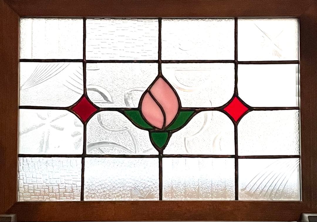 ステンドグラスパネル【薔薇の蕾】和モダン