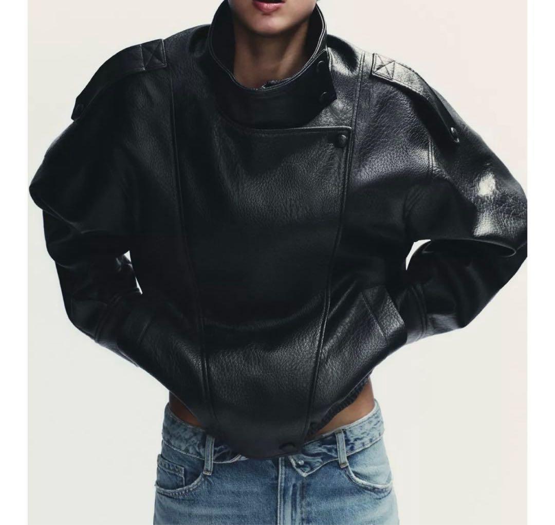 【新品】ZARA フェイクレザージャケット