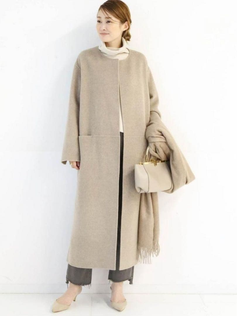 ドゥーズィエムクラス＊victorian リバーロングコート＊36ベージュ
