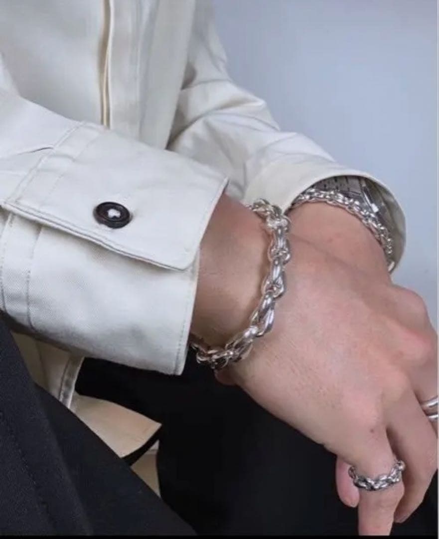 RESHEM Silver シルバーブレスレット　グレンデシャン型　10ミリ幅