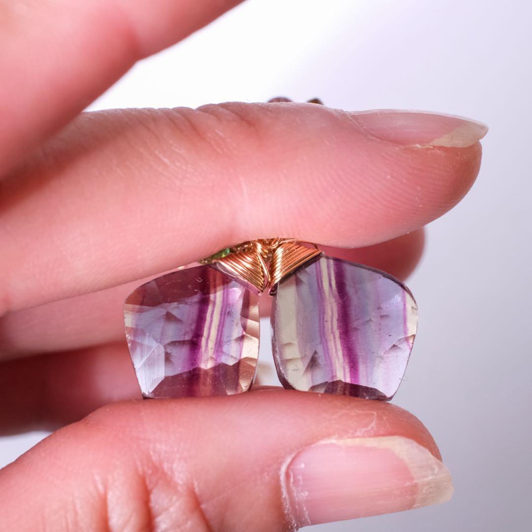 dino13 ♦︎14kgfレインボーフローライト/イヤリング