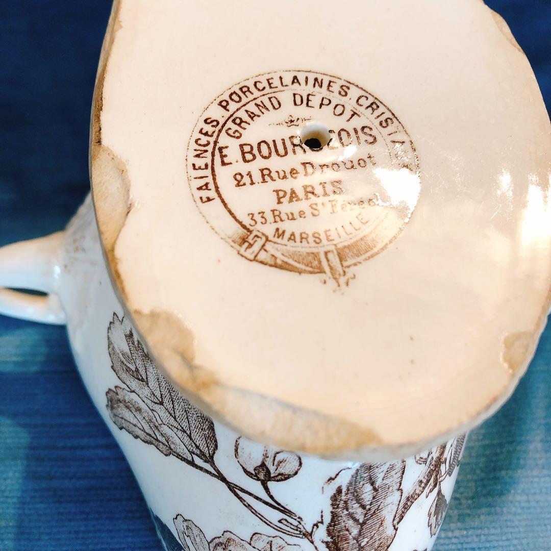 人気　エミールブルジョワ ソーシエール フランスアンティーク食器　ブロカント