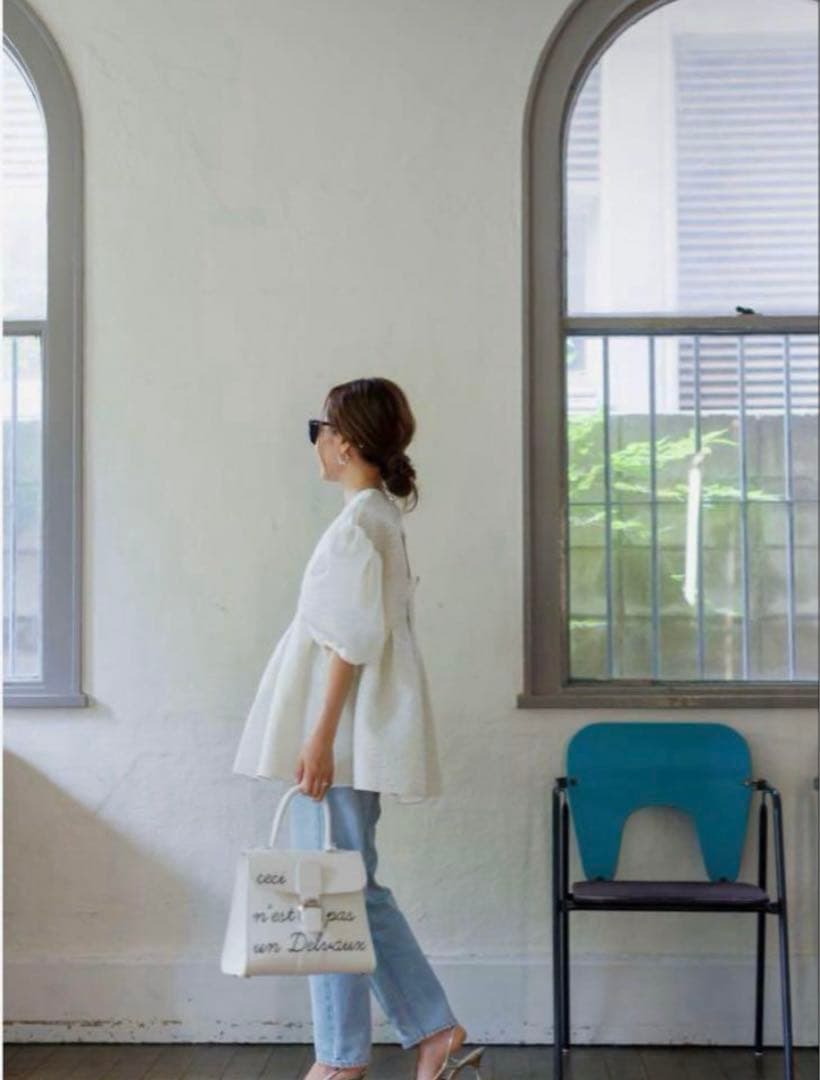 トップス Bluelea Silky jacquard blouse