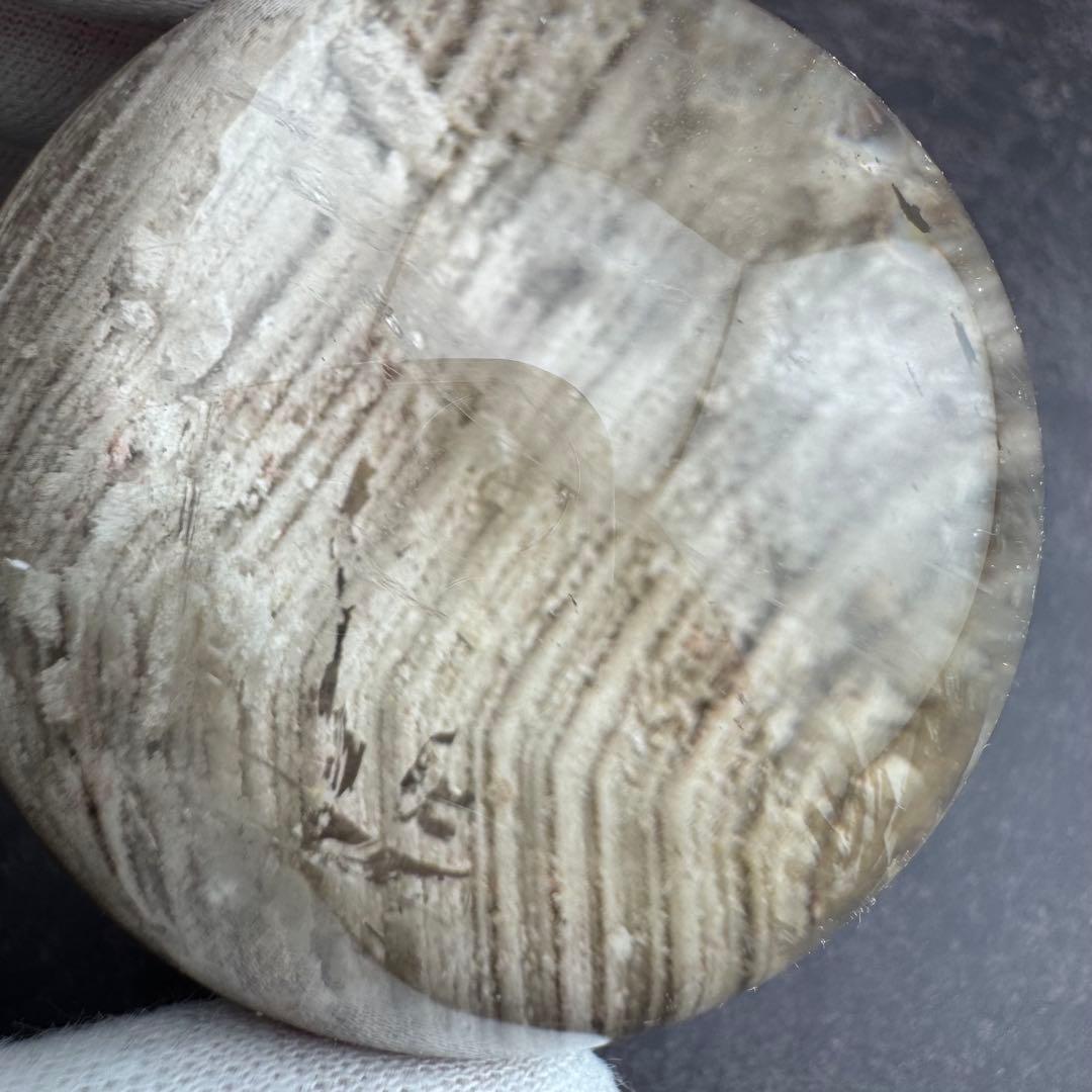 M-30虹入り層状ガーデンクォーツ丸玉 スフィア 庭園水晶 天然石 58.7mm