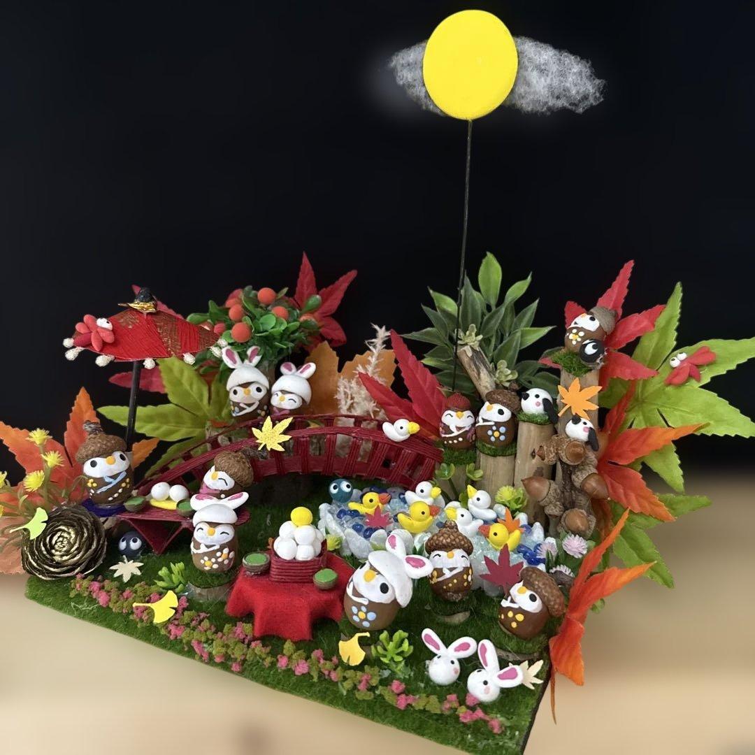 どんぐりアート♡お月見　Halloweenオブジェ2点♡