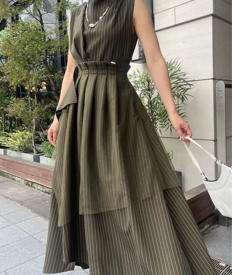 【限定値下】AMERI PINSTRIPE CONSTRUCTIVE DRESS