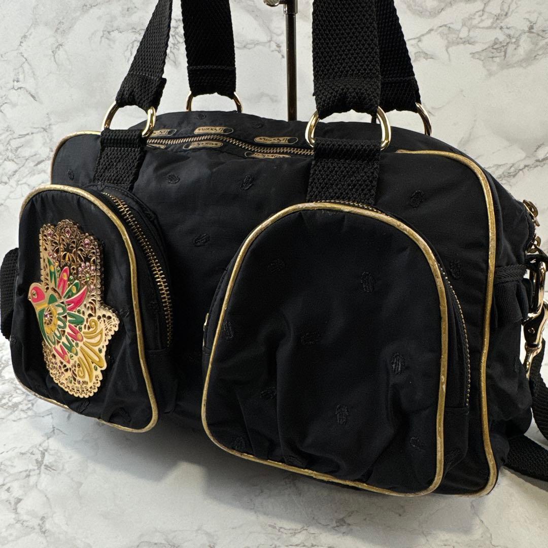 LeSportsac×MANOUSH ナイロン刺繍 ショルダー ボストンバッグ