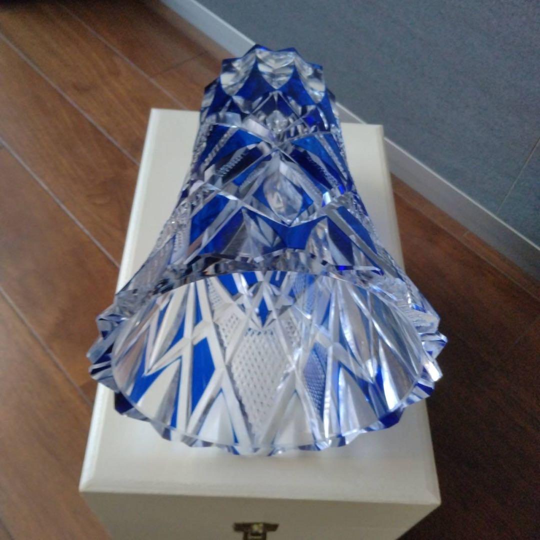 kagami crystal KAGAMI 江戸切子 色被せ 花瓶 新品 箱付
