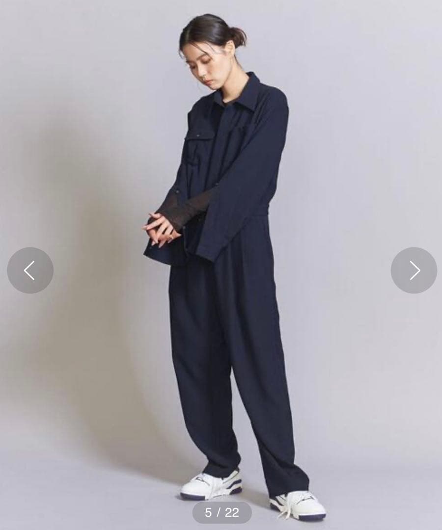 BEAUTY&YOUTHポリエステルツイル ワークジャンプスーツ