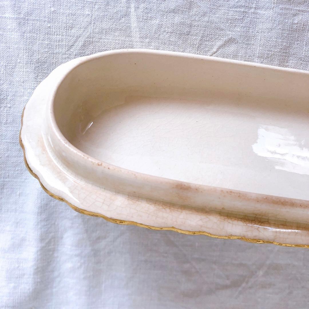 サルグミンヌ　陶器製　トゥースブラシケース　花柄　フランスアンティーク雑貨