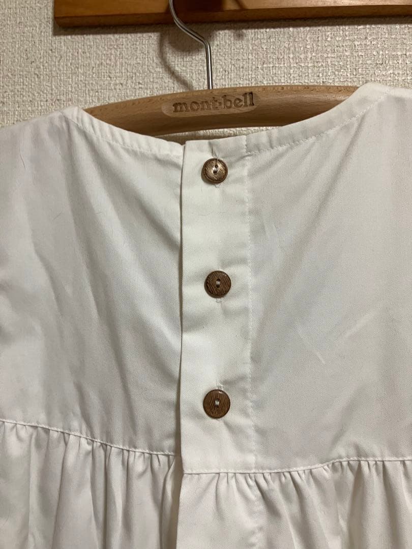 さえら エプロンドレス オフホワイト 日本製 カフェ メイド オーバードレス