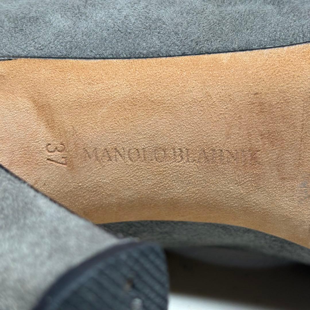 美品■MANOLO BLAHNIK【23.5】パンプス スエード グレー
