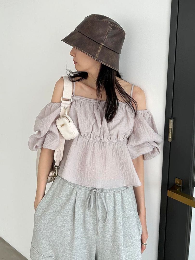 SNIDEL スナイデル オフショルフリルブラウス