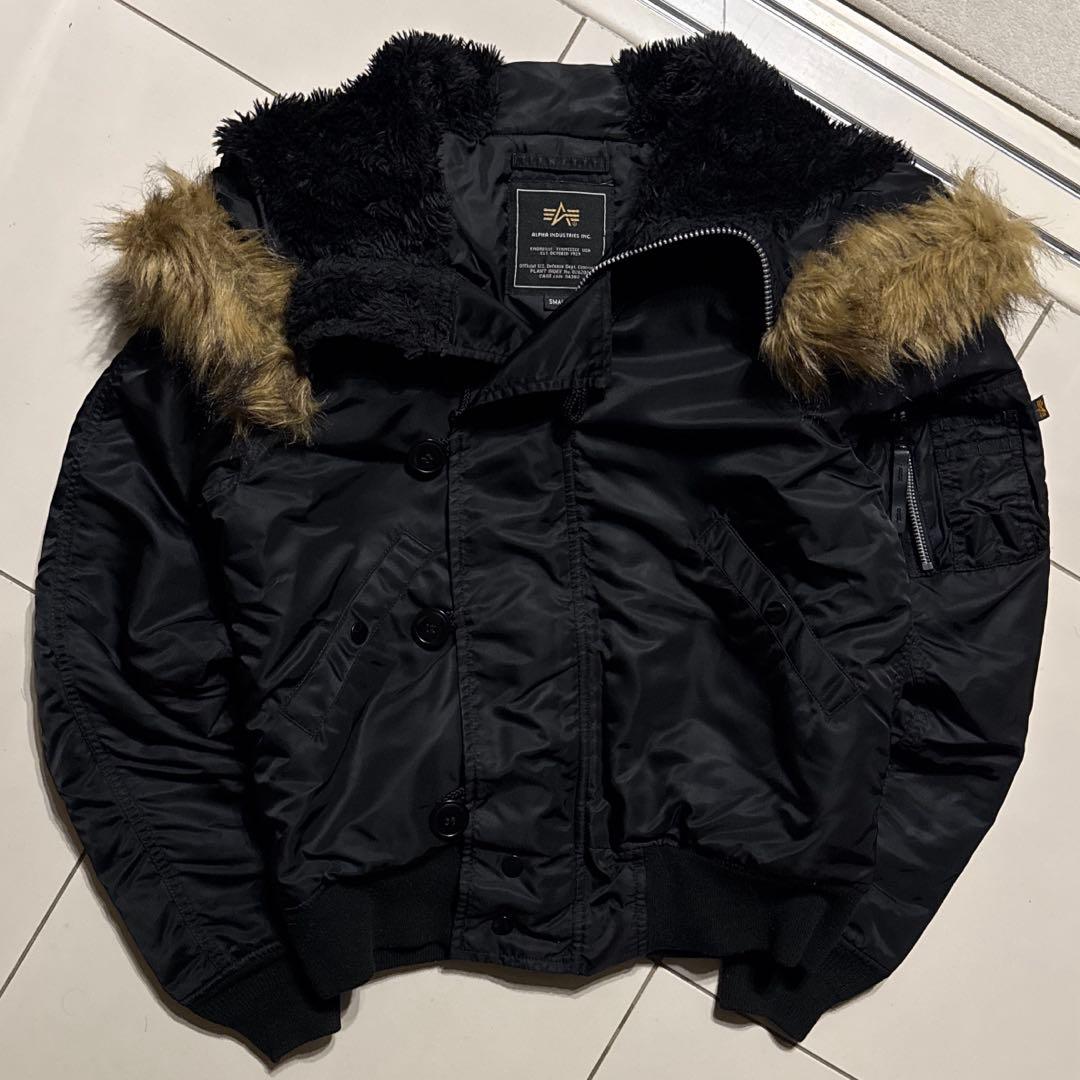 極美品 ALPHA社 N-2B フライトジャケット ブラック 希少サイズ 短丈