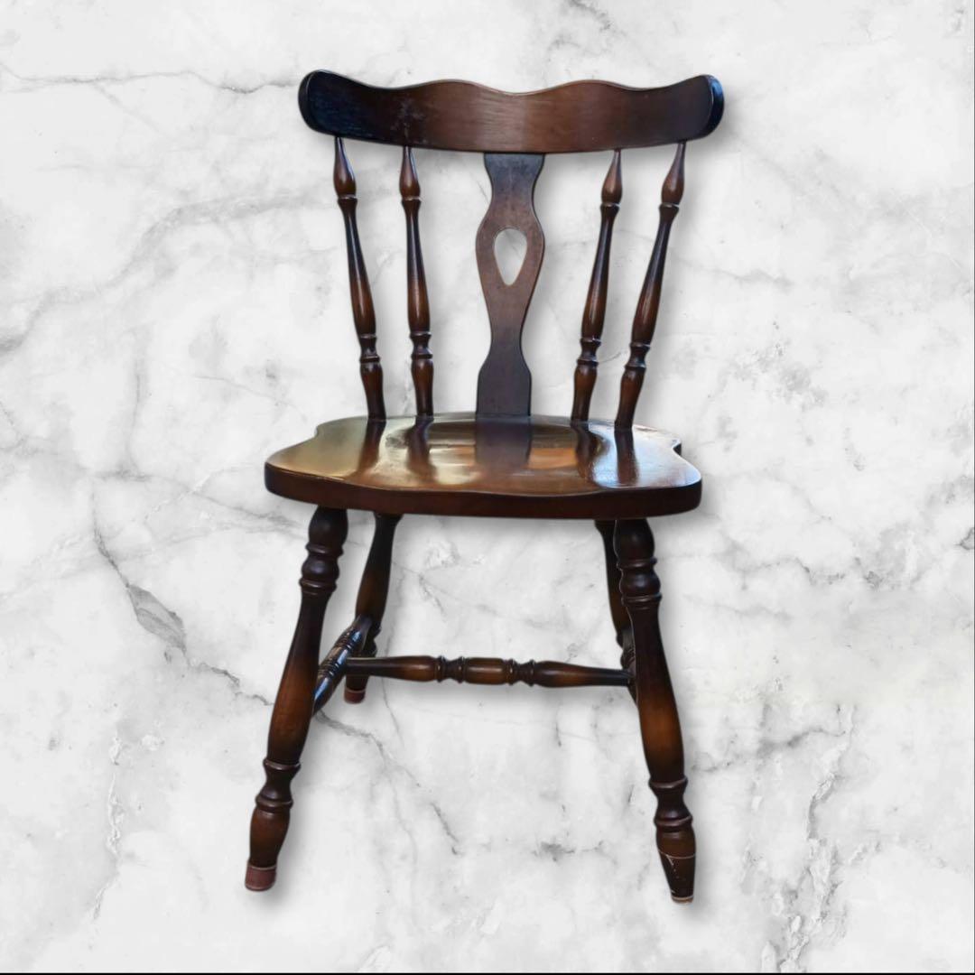 ④キツツキマーク 木製チェア 飛騨家具 レトロ