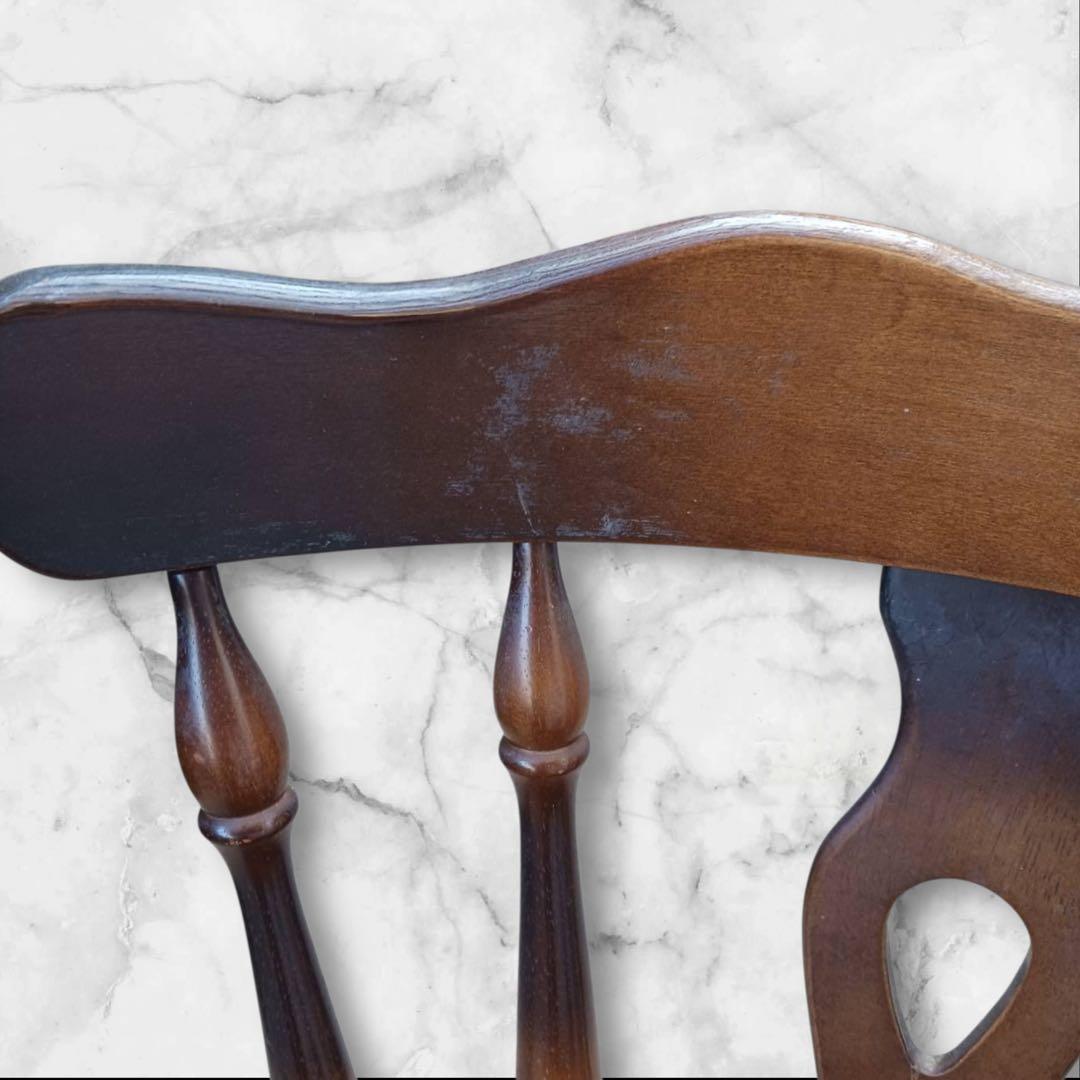 ④キツツキマーク 木製チェア 飛騨家具 レトロ