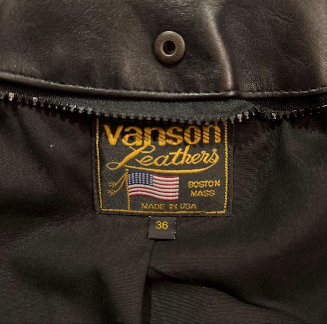 vanson leathers シングルライダースジャケット 36 ブラック