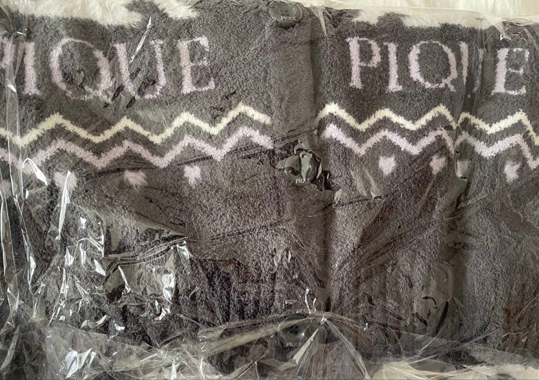 ジェラートピケ CATジャガード衿付きカーディガン　DGRY新品タグ付き