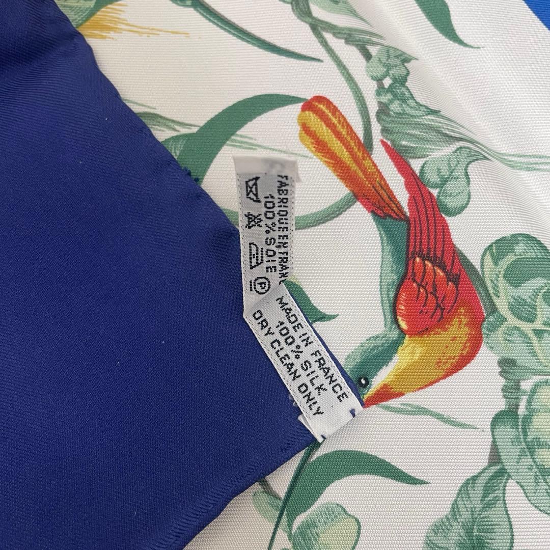 【N】エルメス スカーフ TROPIQUES トロピカル 大判 シルク100%