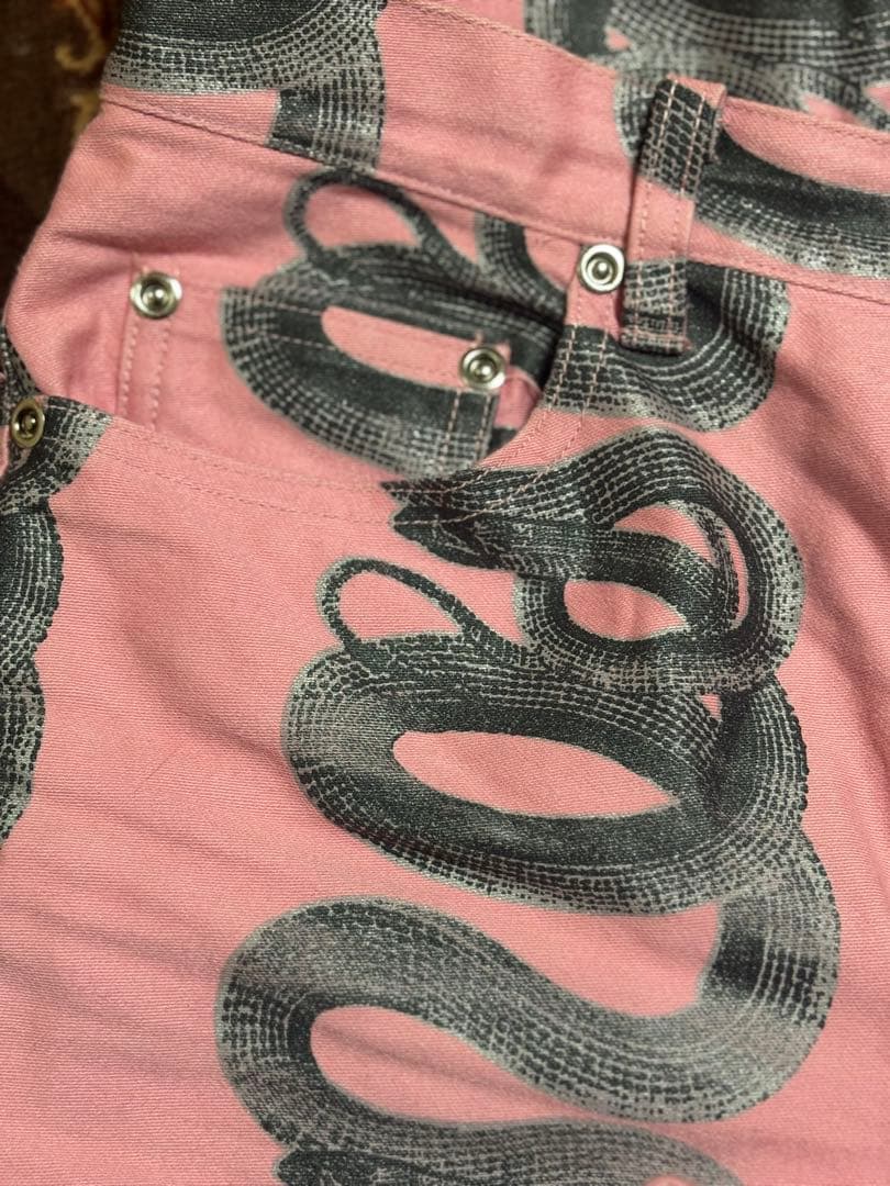 超希少！ヒステリックグラマーピンク★蛇（スネーク）模様 デニムパンツ（M）