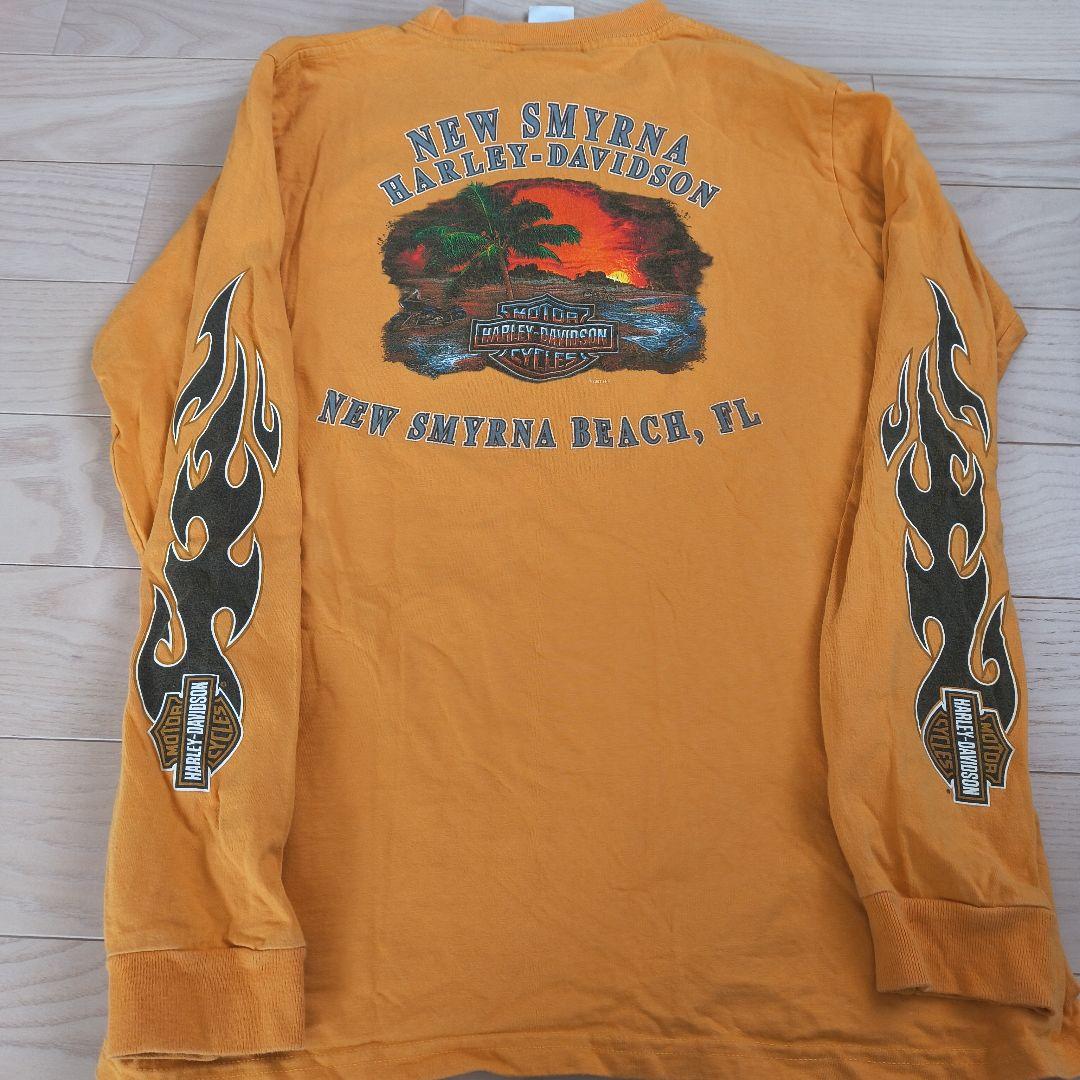 ハーレーダビッドソン　ロンT　USA　袖フレイム