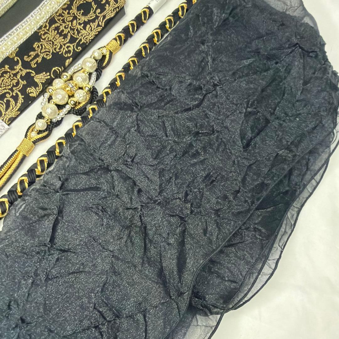 新品　2026年新作モデル　帯締め　帯揚げ　半襟　重ね襟　セット　黒