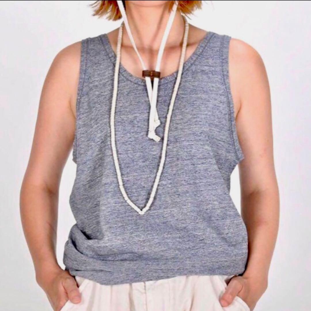 【未使用品】45R＊ジンバブエコットンの908タンクトップ＊インディゴ（重）