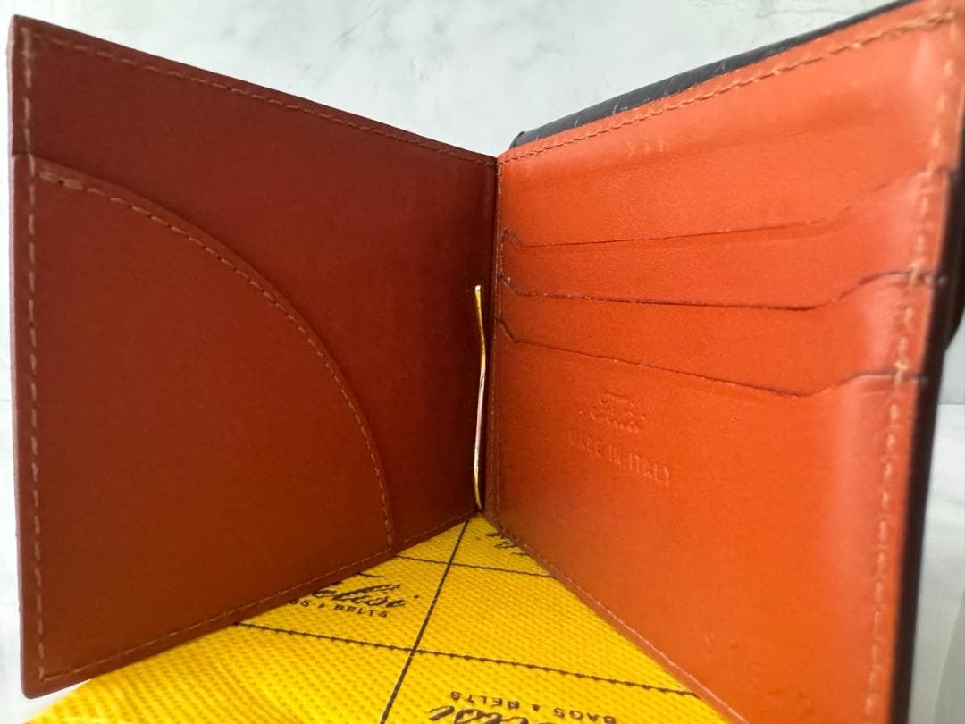 Felisi　915/2/SA　マネークリップ　クロコ型押しレザー　ブラック/黒