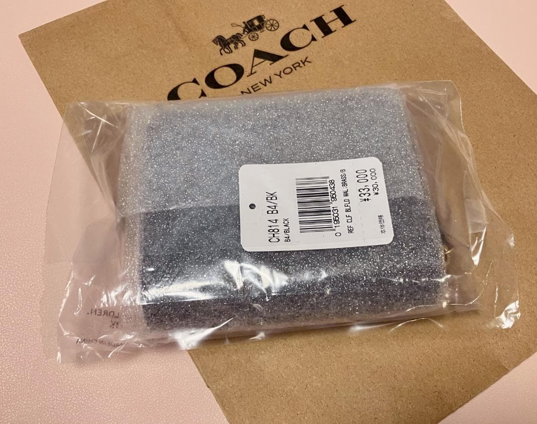 おさかなさぶろう 新品 coach ビルフォールド ウォレット ブラック