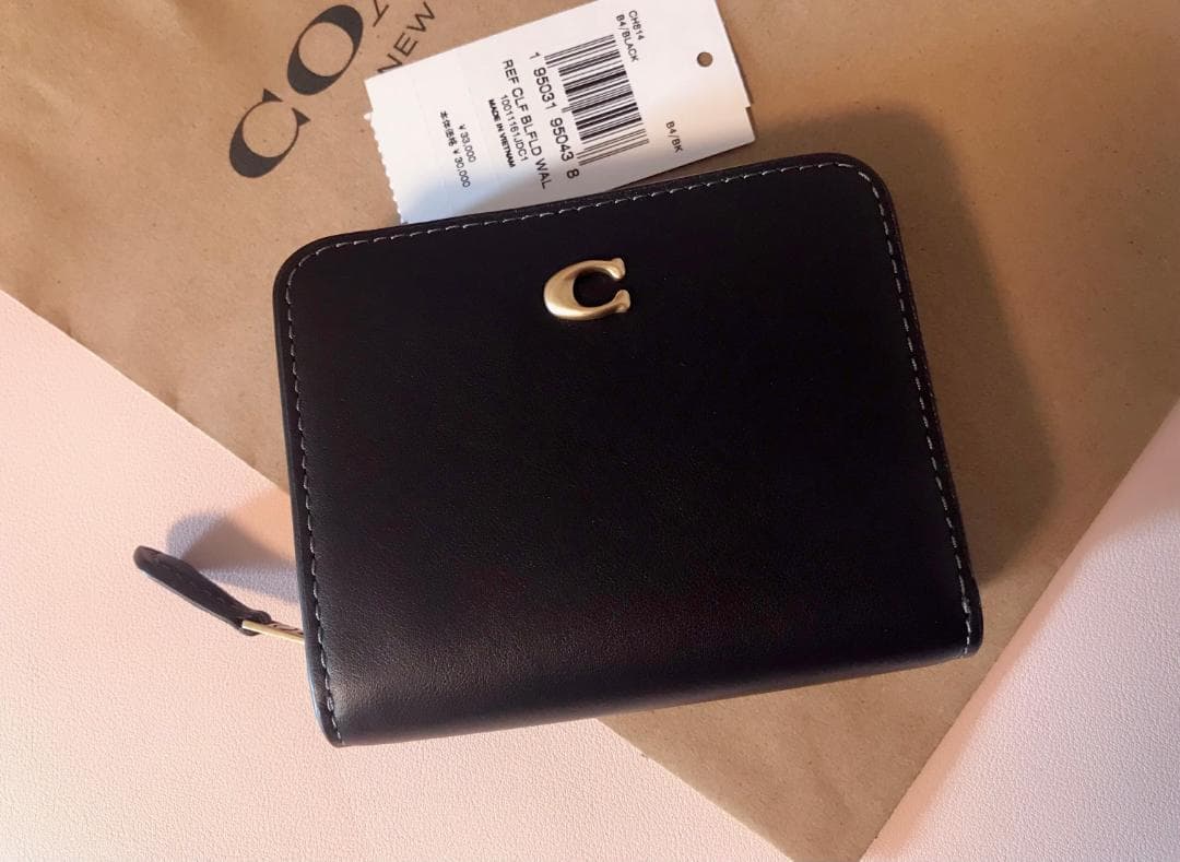 おさかなさぶろう 新品 coach ビルフォールド ウォレット ブラック