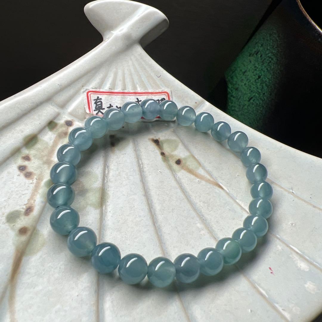 本翡翠、在庫処分お買い得氷藍水ブレスレット