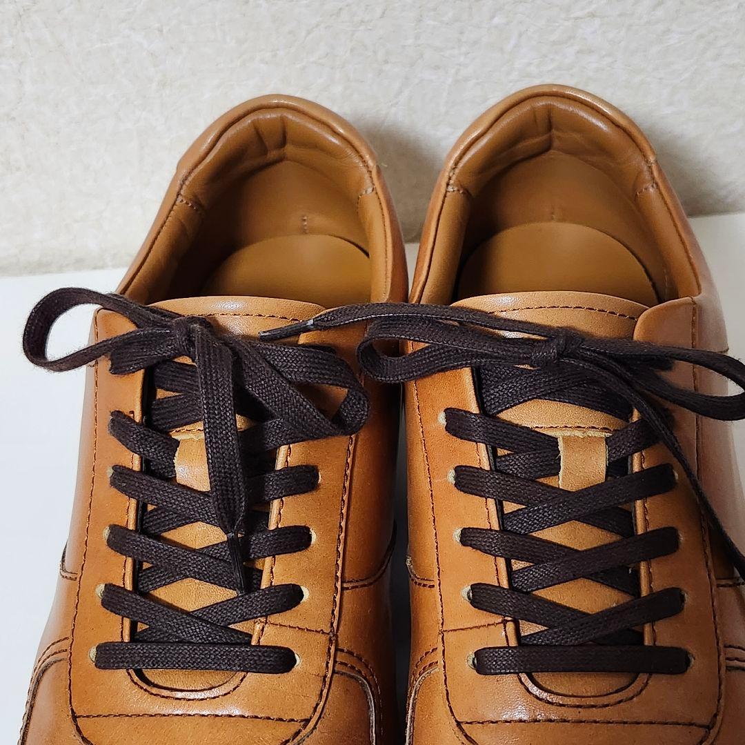 極美品 アシックス ランウォーク 26EEE キャメル レザー スニーカー