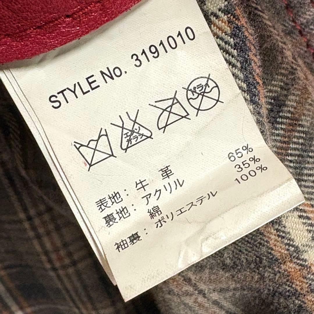 Schott シングルライダース　レッド　ブラックライン