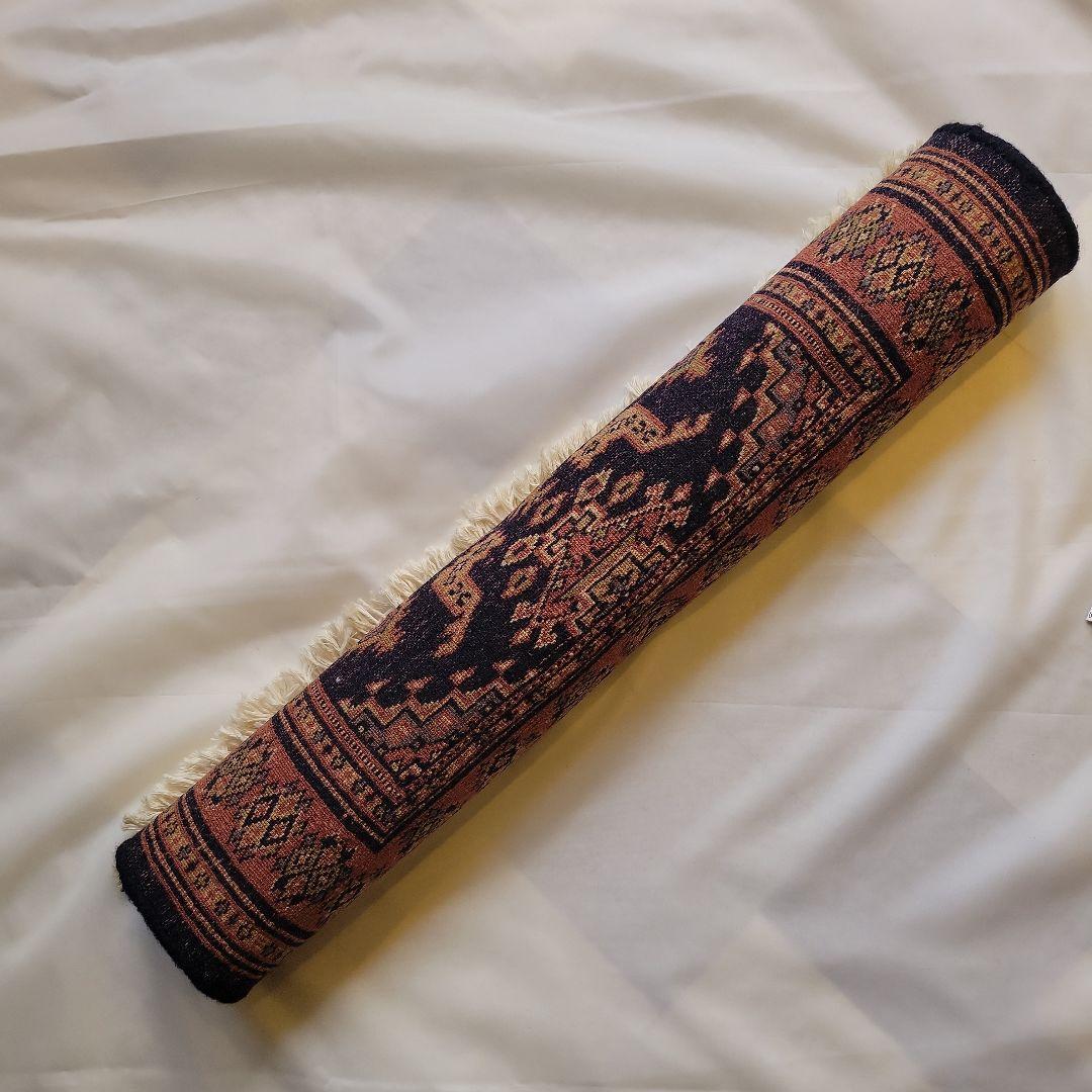 パキスタン手織りマット64X75cm(237)ギャッベ・ペルシャ・毛・じゅうたん