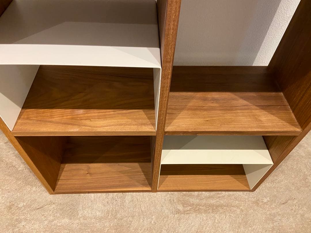 ⭐️美品⭐️オプション２個付⭐️無印⭐️ウォールナット材⭐️スタッキングシェルフ⭐️３段２列