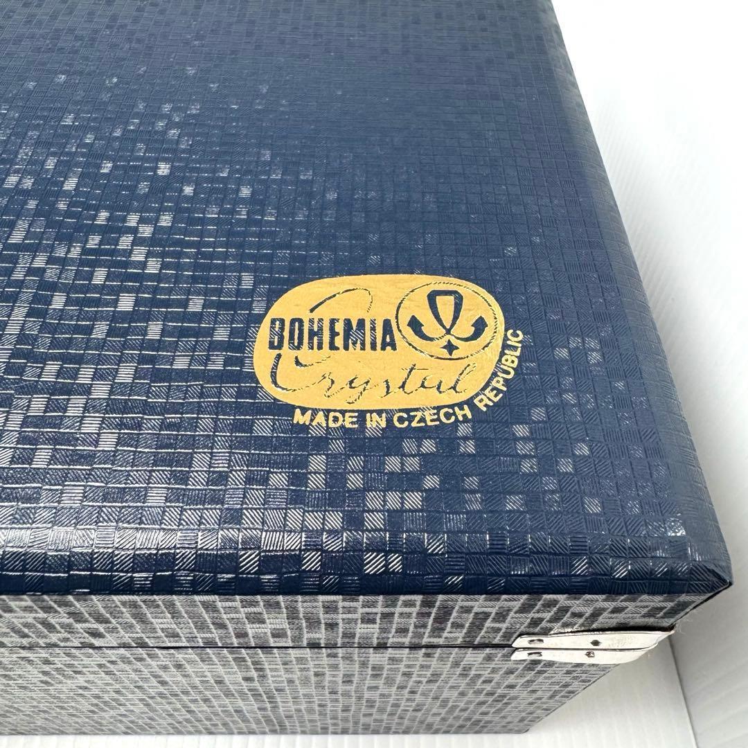 新品未使用 箱付き ボヘミアグラス ボヘミアンガラス 金彩 花瓶 フラワーベース