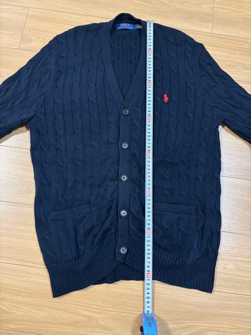 ラルフローレンケーブルニット コットン カーディガン　メンズ　Mサイズ